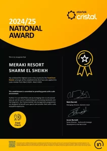 Food Check National Certificate 2024 25 Meraki Resort Sharm El Sheikh